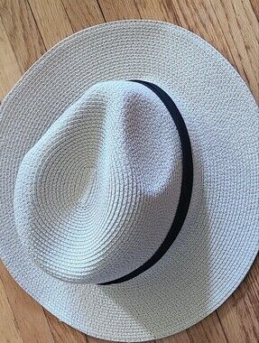 Sun Hats Straw Fedora - Panama Style with Wide Brim Beach Hat Foldable